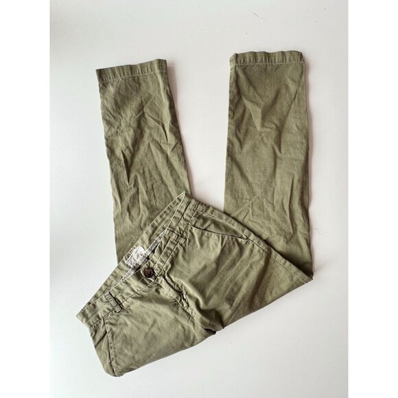 CURRENT/ELLIOTT The Captain Army Green Cotton Mid Rise Ankle Pants, Size 26 - Picture 8 of 12